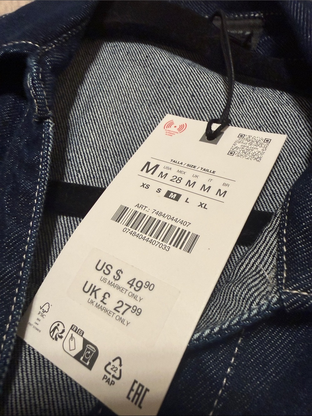 ZARA DENIM CROPPED TOP - Picture 6 of 16